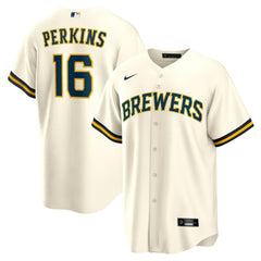 Blake Perkins Milwaukee Brewers Home Replica Jersey - Cream | Nike