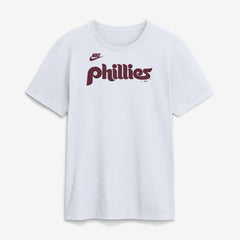 Philadelphia Phillies Cooperstown Collection Wordmark T-Shirt - White | Nike