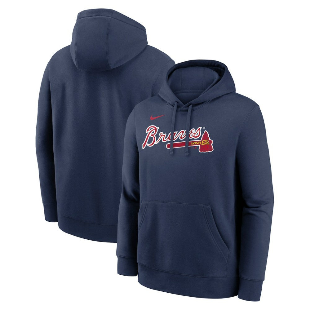 Atlanta Braves Dri-Fit Club Hoodie - Navy | Nike