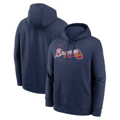 Atlanta Braves Dri-Fit Club Hoodie - Navy | Nike