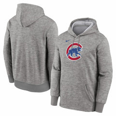 Chicago Cubs Primary Logo Therma Hoodie - Heather Gray | Nike