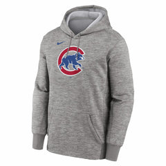Chicago Cubs Primary Logo Therma Hoodie - Heather Gray | Nike