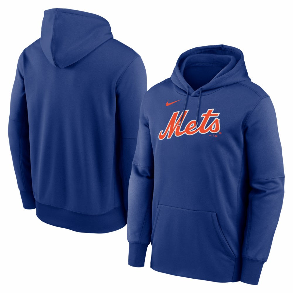 New York Mets Primary Wordmark Therma Hoodie - Royal | Nike