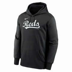 Cincinnati Reds Primary Wordmark Therma Hoodie - Black | Nike