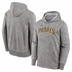 San Diego Padres Primary Wordmark Therma Hoodie - Heather Gray | Nike