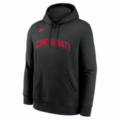 Cincinnati Reds Cooperstown Collection Wordmark Club Hoodie - Black | Nike