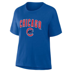 Chicago Cubs Women's Lockup Legacy T-Shirt - Royal