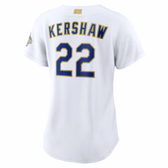 Clayton Kershaw Los Angeles Dodgers Women's 2026 Gold Collection Stadium Jersey - White | Nike