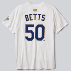 Mookie Betts Los Angeles Dodgers 2026 Gold Collection Name & Number T-Shirt - White | Nike