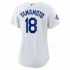 Yoshinobu Yamamoto Los Angeles Dodgers Women's 2025 World Series Champions Home Replica Jersey - White | Nike