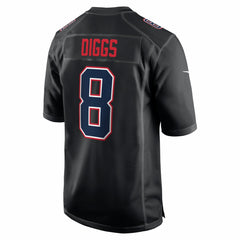NFL New England Patriots Stefon Diggs Super Bowl LX Patch Carbon Fashion Game Jersey