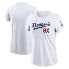 Los Angeles Dodgers Women's 9X Champions T-Shirt - White | Nike