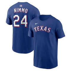 Brandon Nimmo Texas Rangers Home Name & Number T-Shirt - Royal | Nike
