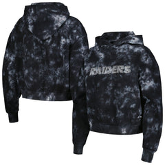 NFL Las Vegas Raiders The Wild Collective Women's Tie-Dye Cropped Pullover Hoodie