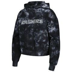 NFL Las Vegas Raiders The Wild Collective Women's Tie-Dye Cropped Pullover Hoodie