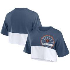 NFL Chicago Bears Women's Boxy Color Split Cropped T-Shirt