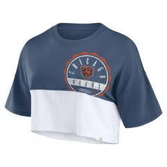 NFL Chicago Bears Women's Boxy Color Split Cropped T-Shirt
