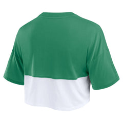 NFL Green Bay Packers Women's Boxy Color Split Cropped T-Shirt