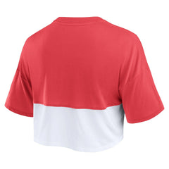 NFL San Francisco 49ers Women's Boxy Color Split Cropped T-Shirt