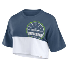 NFL Seattle Seahawks Women's Boxy Color Split Cropped T-Shirt