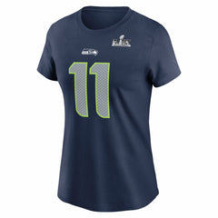 NFL Seattle Seahawks Jaxon Smith-Njigba Women's Super Bowl LX Patch Name & Number T-Shirt