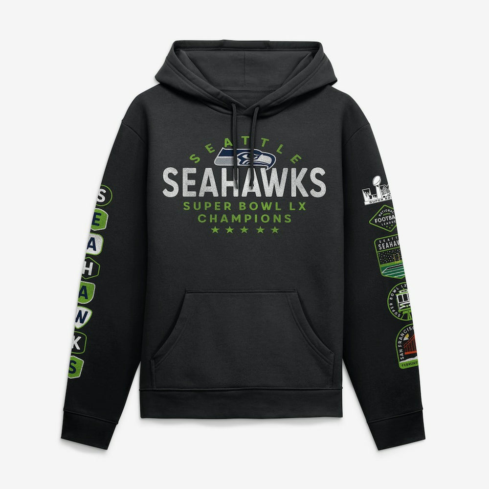 NFL Seattle Seahawks Super Bowl LX Champions Banner Year Hoodie