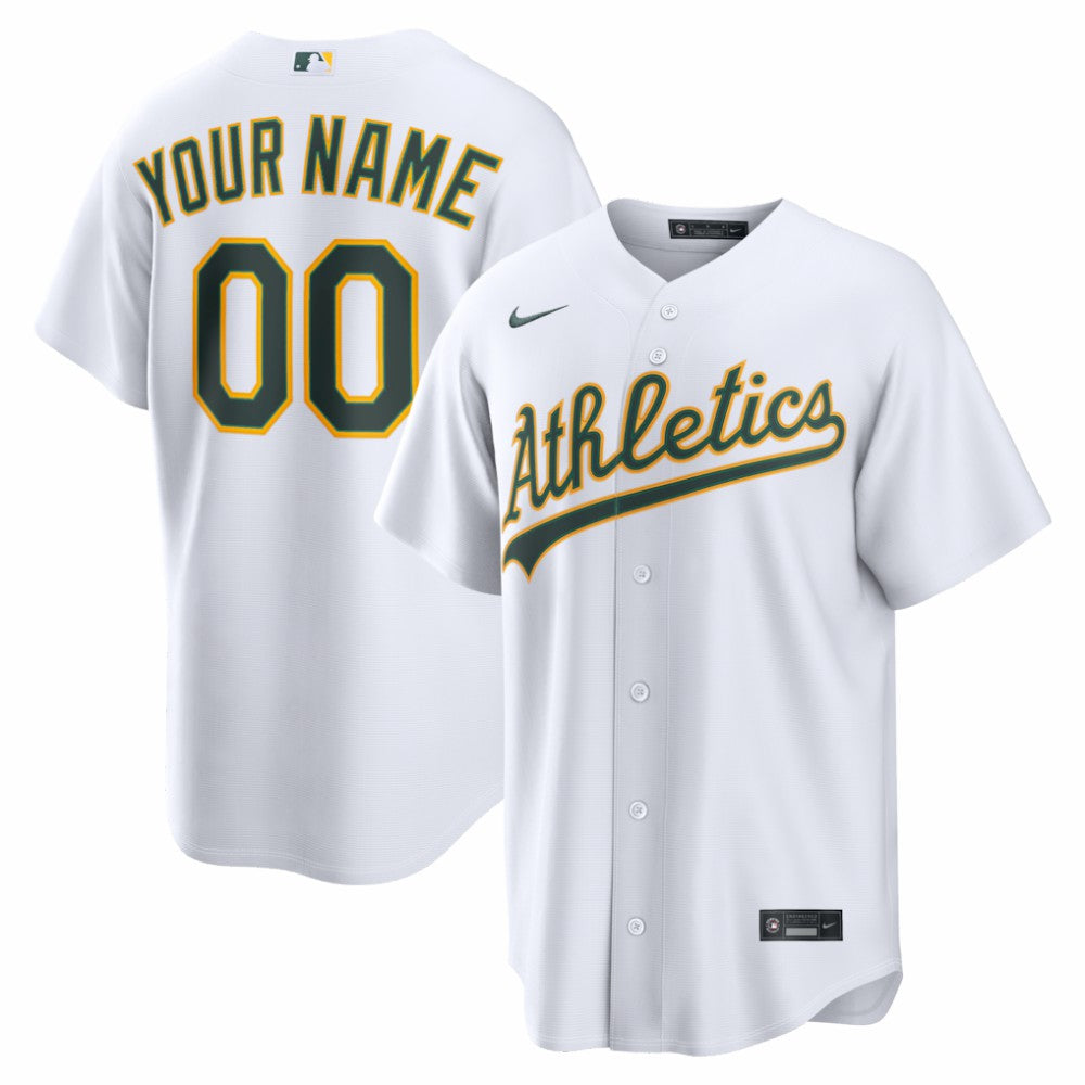 Athletics Home Replica Custom Jersey - White | Nike