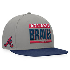 Atlanta Braves Line Drive Two-Tone Snapback Hat - Gray/Navy