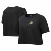 Los Angeles Lakers Pro Standard Women's Holiday Glam Boxy T-Shirt - Black on sale