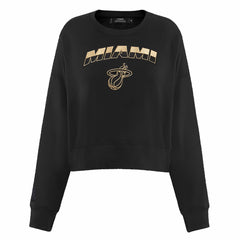 Miami Heat Pro Standard Women's Glam Cropped Pullover Sweatshirt - Black sale