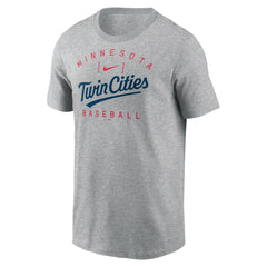 Minnesota Twins Home Team Athletic Arch T-Shirt - Heather Gray | Nike