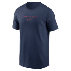 Minnesota Twins Large Logo Back Stack T-Shirt - Navy | Nike