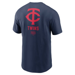 Minnesota Twins Large Logo Back Stack T-Shirt - Navy | Nike