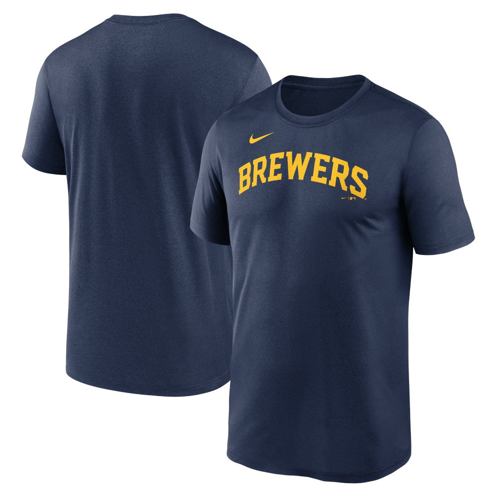 Milwaukee Brewers Legend Fuse Wordmark T-Shirt - Navy | Nike