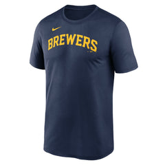 Milwaukee Brewers Legend Fuse Wordmark T-Shirt - Navy | Nike