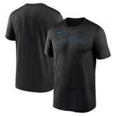 Miami Marlins Legend Fuse Wordmark T-Shirt - Black | Nike