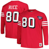 NFL San Francisco 49ers Jerry Rice Big & Tall Cut & Sew Player Name & Number Long Sleeve T-Shirt