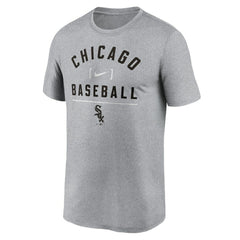 Chicago White Sox Arch Baseball Stack Performance T-Shirt - Heather Charcoal | Nike