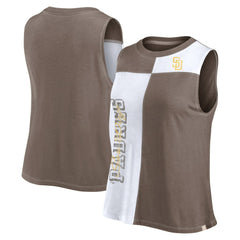 San Diego Padres Women's Color-Block Tank Top - Brown/White