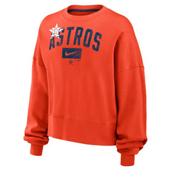 Houston Astros Women's Oversized Cropped Pullover Sweatshirt - Orange | Nike