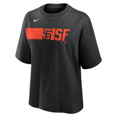 San Francisco Giants Women's Knockout Boxy T-Shirt - Black | Nike