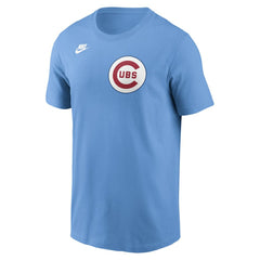 Chicago Cubs Cooperstown Collection Wordmark T-Shirt - Light Blue | Nike