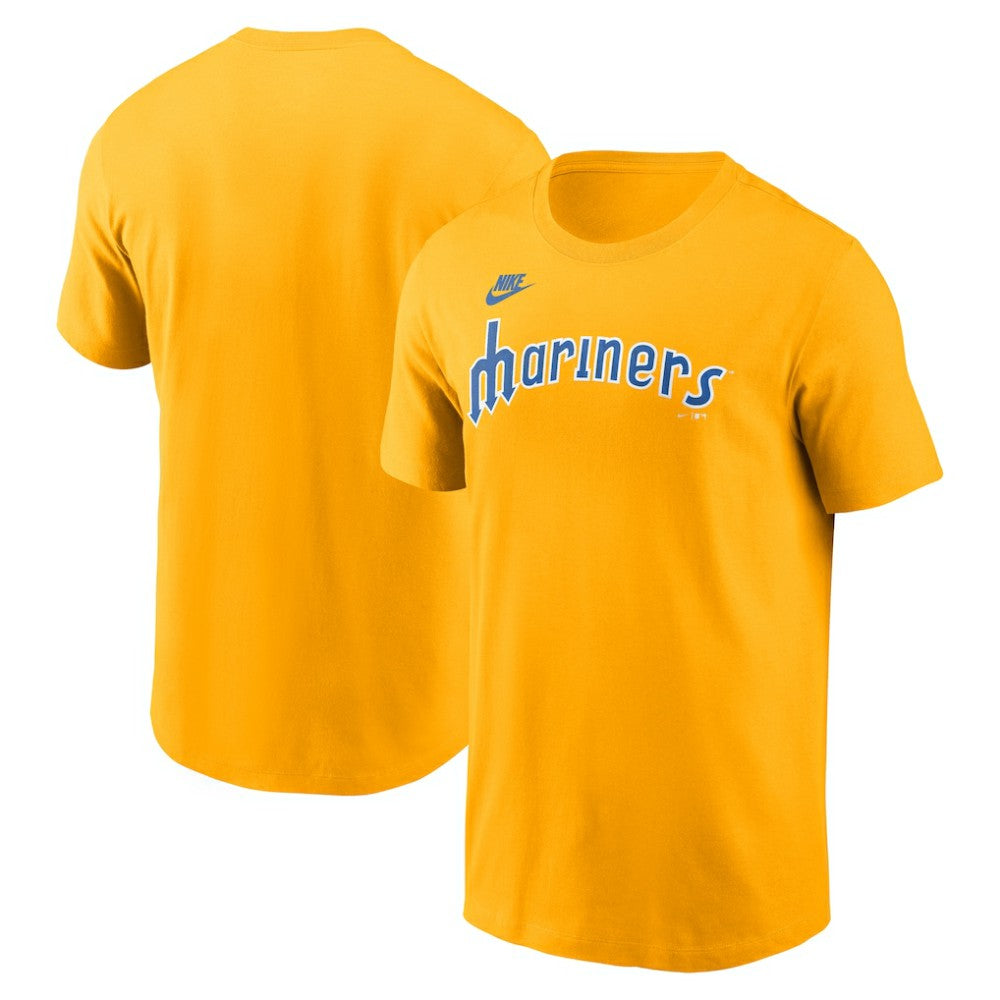 Seattle Mariners Cooperstown Collection Wordmark T-Shirt - Gold | Nike