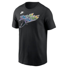 Tampa Bay Rays Cooperstown Collection Wordmark T-Shirt - Black | Nike