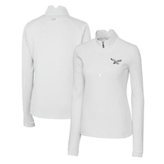 NFL Philadelphia Eagles Cutter & Buck Women's Gridiron Classics Logo DryTec Traverse Stretch Quarter-Zip Pullover Top
