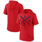 Los Angeles Angels Iconic Rebel Short Sleeve Hooded Top - Red