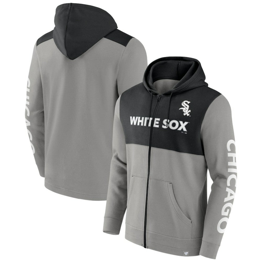 Chicago White Sox Ace Hoodie Full-Zip Sweatshirt - Gray/Black