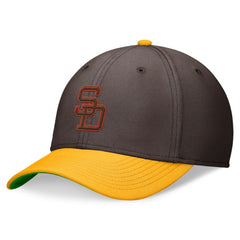 San Diego Padres Cooperstown Collection Rewind Swooshflex Performance Hat - Brown/Gold | Nike
