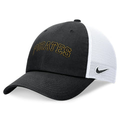 Pittsburgh Pirates Wordmark Adjustable Trucker Hat - Black | Nike