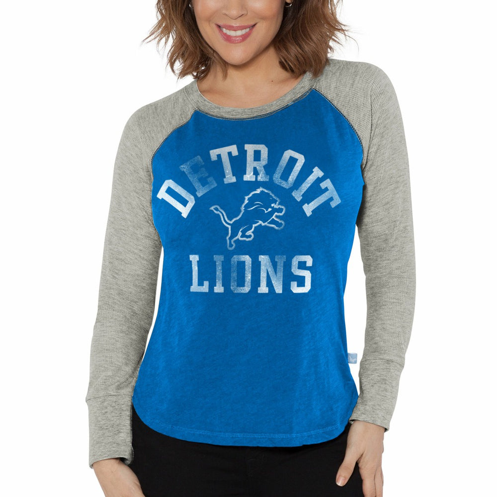 NFL Detroit Lions G-III 4Her by Carl Banks Women's Waffle Knit Raglan Long Sleeve T-Shirt